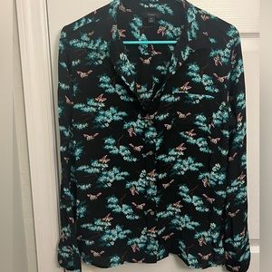 J. Crew Button Down Silk Bee shirt